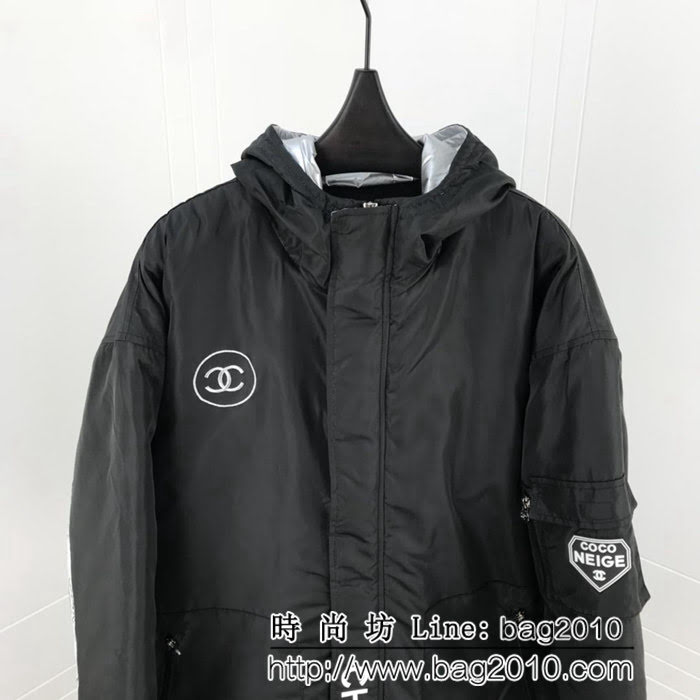 CHANEL香奈兒 18FW vintage 小香中古系列 最新coco袖標 中長款 男棉服 ydi1740